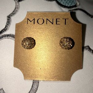 Monet Gold Cluster Stud Earrings